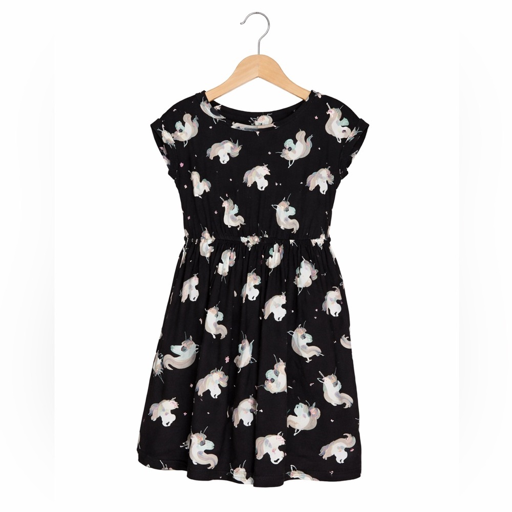 H&M Unicorn Dress. Size 4t. Great Condition. Black with Unicorn Design